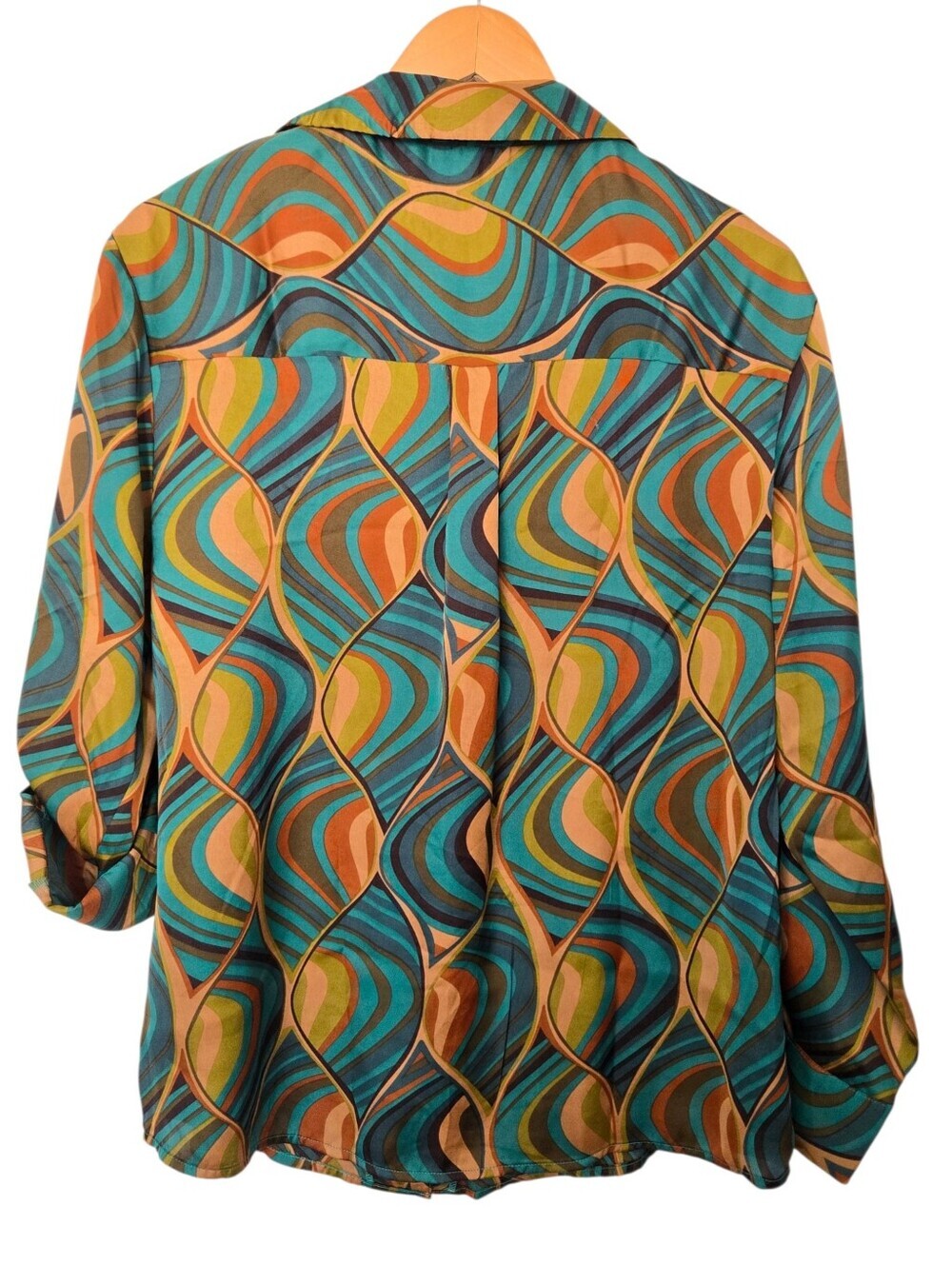✨ HAVER London Retro Mod Psychedelic Button Up Blouse Small✨ - Picture 5 of 6